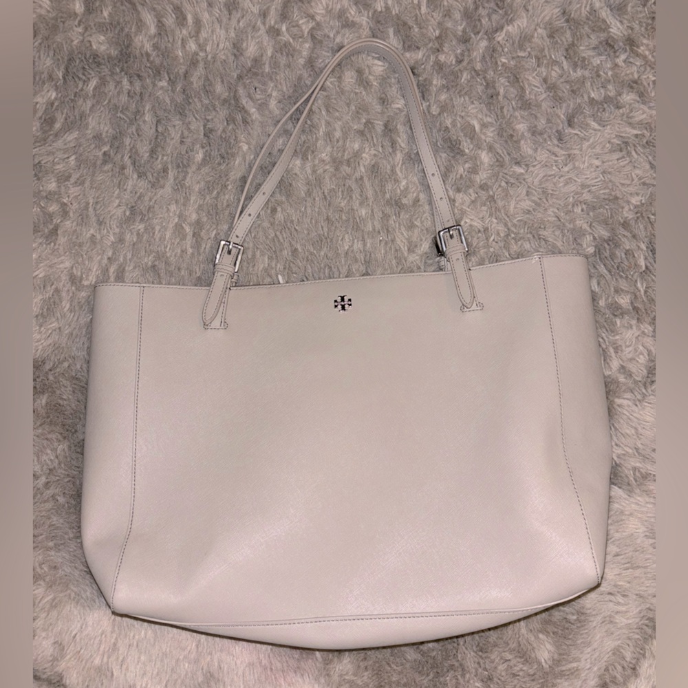 Large gray Tory Burch tote bag